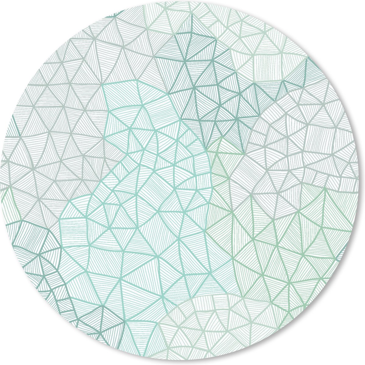 Muismat rond 20x20 cm - Mousepad Geometrie - Patroon - Groen - Ronde muismatten