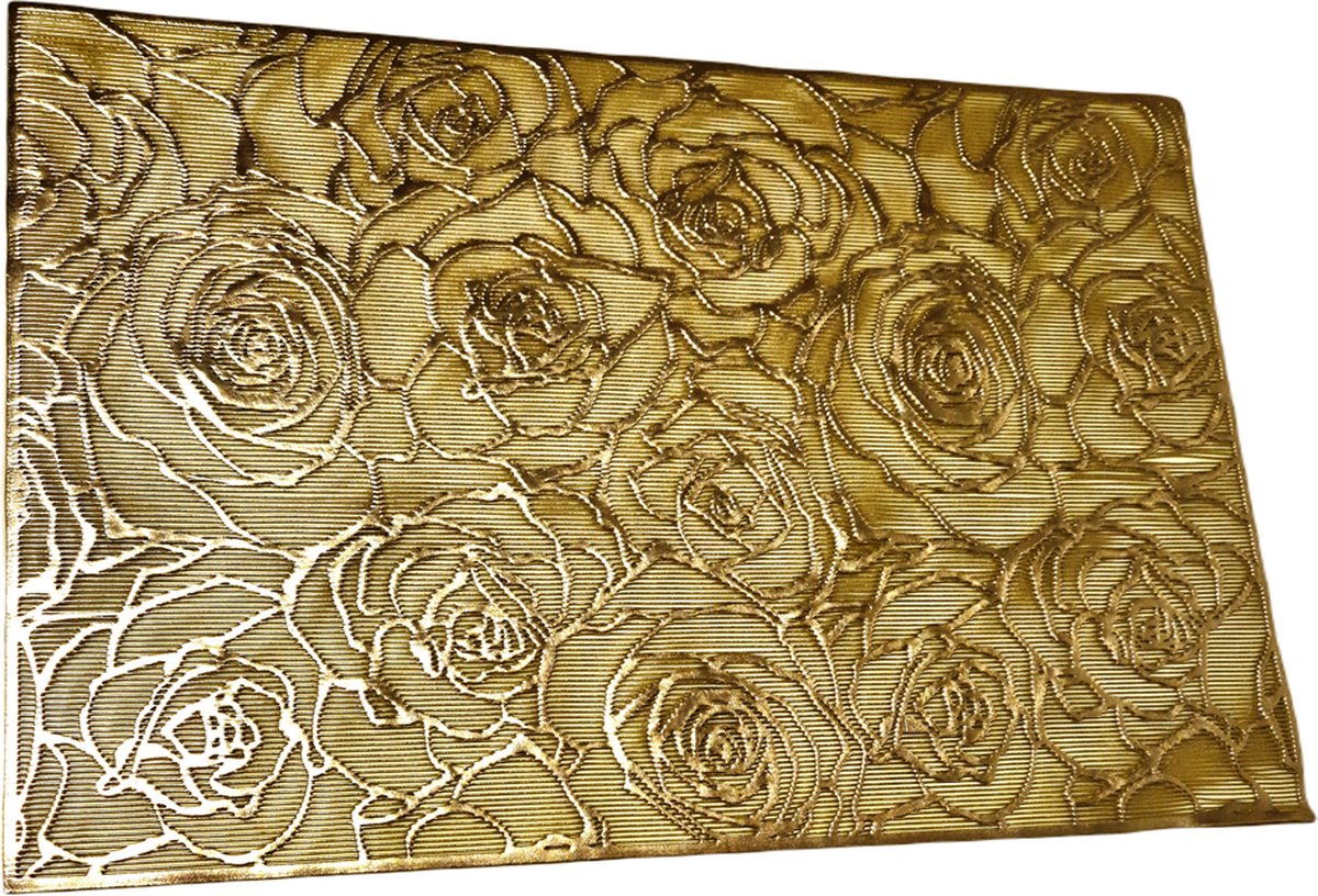 Placemats Goud Rechthoek 'Lotus' Gold Tafeldecoratie Kerst