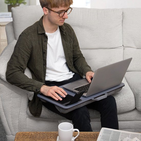Ingenious Gifting - Laptoptafel multifuctioneel - Schootbureau - Muismat en Telefoonhouder - Carbon