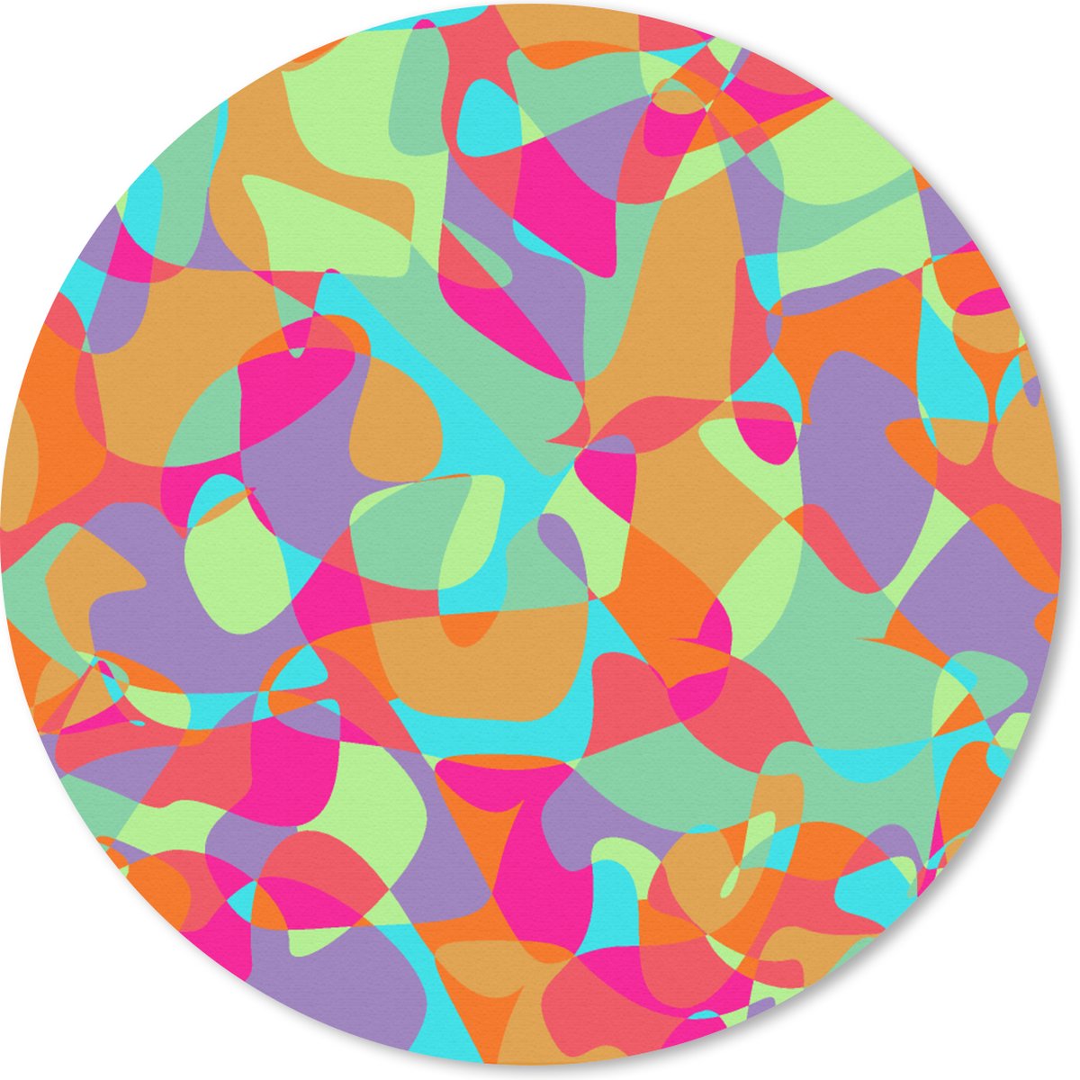 Muismat rond 50x50 cm - Mousepad Lavalamp - Regenboog - Patronen - Hippie - Ronde muismatten