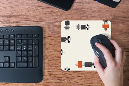 Muismat 20x20 cm - Mousepad Vintage - Lamp - Patronen - Muismatten