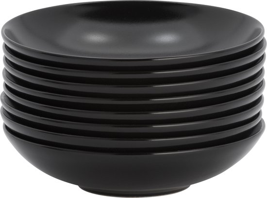 Assiette à pâtes Lite-Body Hermes - Set de 2 pièces - 26 cm - Faïence - Zwart mat