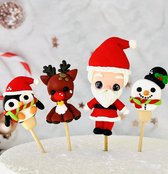 Luna Balunas Kerst Taart Topper - cake decoratie Kerstman Rendier - Kerstdecoratie Kerstversiering - Kerststukje Kerstfiguren