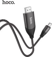 Hoco - Câble USB-C vers HDMI - pris en charge jusqu'à 4k 30fps - 2 mètres - Zwart - Câble vidéo