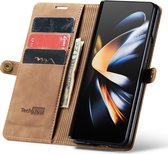 Hoesje geschikt voor Samsung Galaxy Z Fold 4 - Book Case Leer Slimline Bruin
