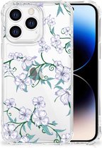Smartphone hoesje Geschikt voor iPhone 14 Pro Siliconen Hoesje met transparante rand Blossom White
