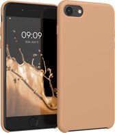 kwmobile telefoonhoesje geschikt voor Apple iPhone SE (2022) / iPhone SE (2020) / iPhone 8 / iPhone 7 - Hoesje met siliconen coating - Smartphone case in macchiato