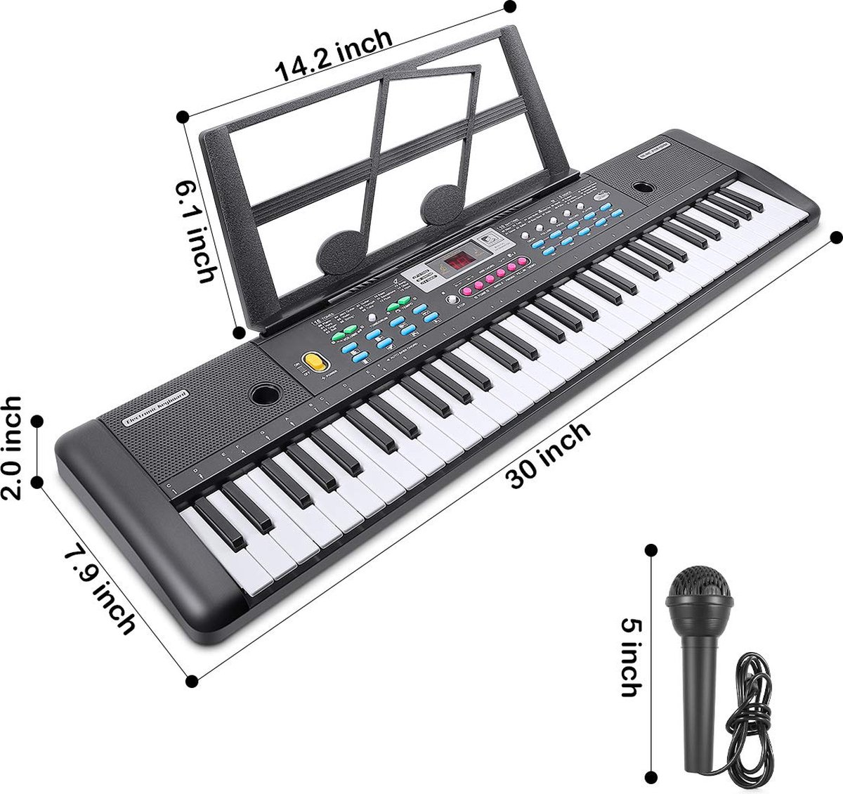 Clavier - Piano à clavier MAX KB3 avec 61 touches sensibles à la vélocité,  fonction