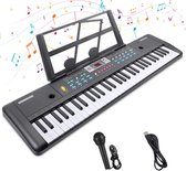 FOXSPORT Piano Keyboard - Keyboard - Digitaal - 61 aanslaggevoelige toetsen - Opname functie - Koptelefoon aansluiting