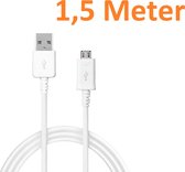 Câble de chargement de câble Micro USB de 1,5 mètre Convient pour: Alcatel / LG / Motorola / Samsung / Huawei / Sony / E-reader Kobo / Playstation 4 Game Controller PS4 - Wit