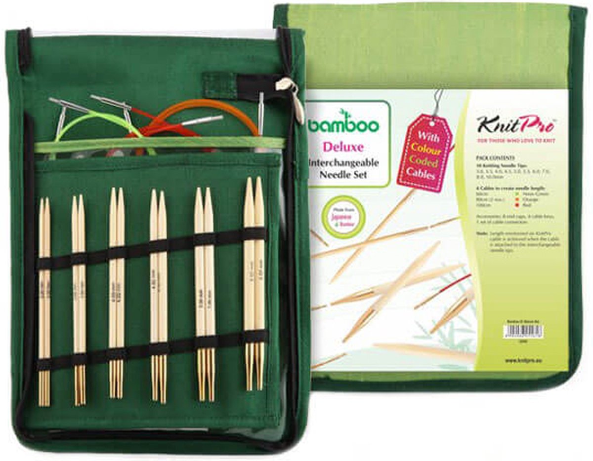 KNITPRO Chunky 22543 Bamboo Needle Set Needle Tips for Knitting in the Round