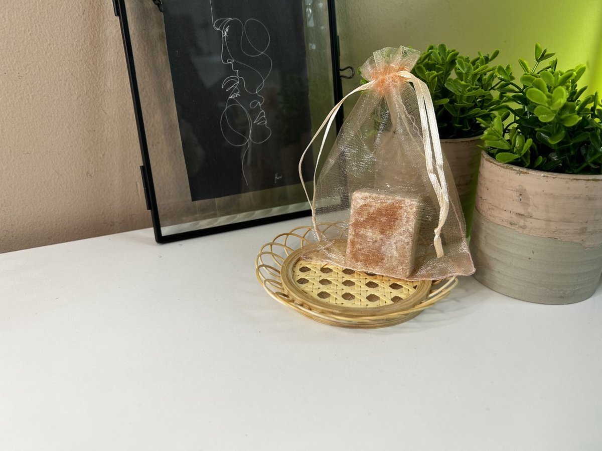 NIRAX Amberblokjes 3 stuks – Sandalwood – Echte handgemaakte Marokkaanse amberblokjes – Organza zakjes meegeleverd - Geurblokjes – Huisparfum