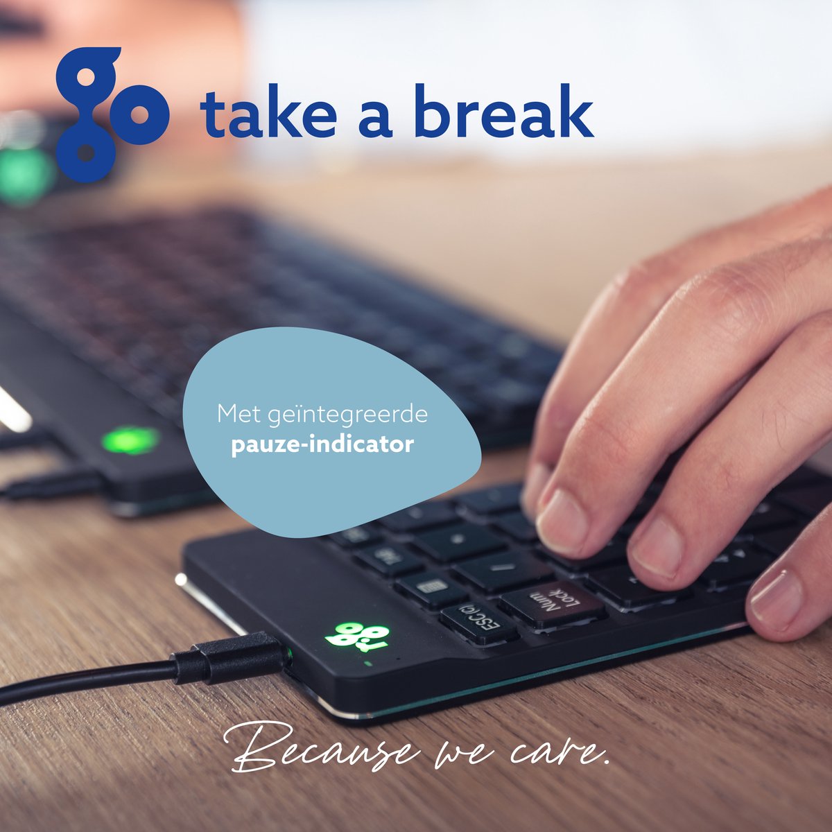 R-Go Numpad - Ergonomisch numeriek toetsenbord - Break software - USB - Zwart thumbnail 4