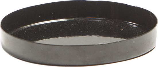 STILL - Klein Schaaltje - Rond - Kaarsenplateau - Kaarsen onderzetter - Ijzer - Zwart - Glans - Set van 2 stuks - 11x1.5 cm