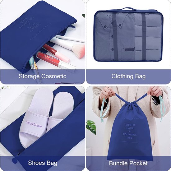 Cubes d'emballage Set organisateur de Vêtements pour valise de voyage sacs  de... | bol