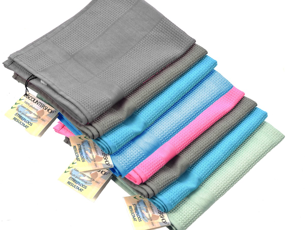 Goedkoopste Set van 8 Professionele Polierdoek streeploos| Glazendoek | glaswerk | Poleerdoek | 42 x 68 cm