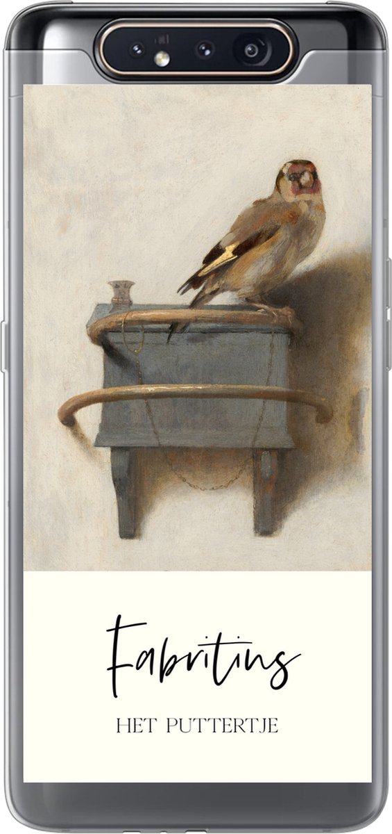 Telefoonhoesje Geschikt voor Samsung Galaxy A80 hoesje - Oude meesters - Het puttertje - Fabritius - Siliconen Telefoonhoesje Telefoonhoesje