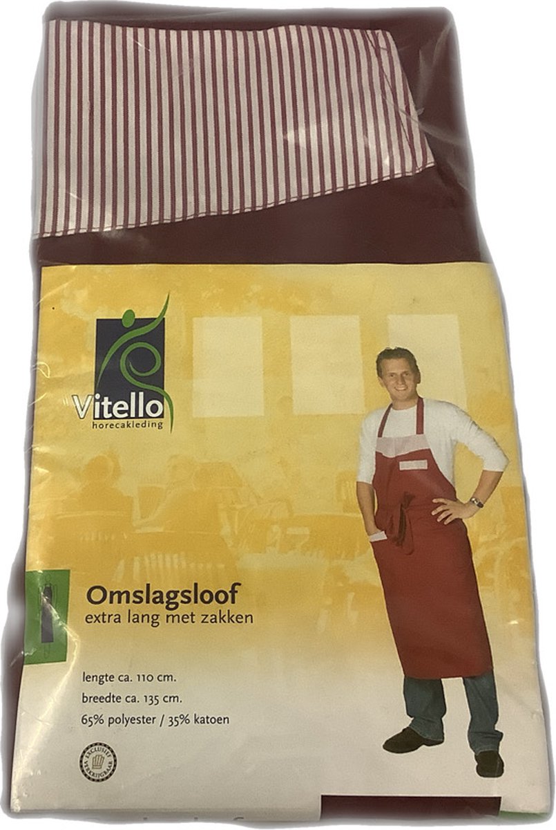 Vitello omslagsloof rood extra lang met zakken 110 cm l 135 cm b