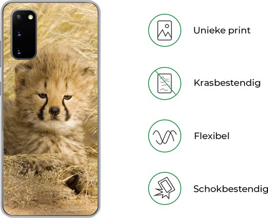 Coque Samsung Galaxy S20 - Cheeta - Jeune - Herbe - Siliconen