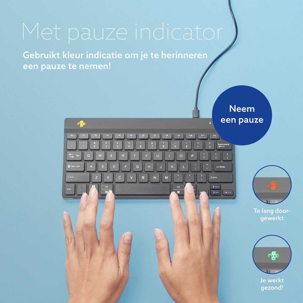 R-Go Compact Break Toetsenbord - Ergonomisch thumbnail 3