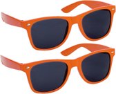 Hippe party - zonnebrillen - oranje - 2 stuks - carnaval/verkleed