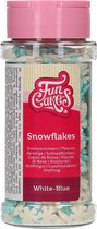 FunCakes Sprinkles Taartdecoratie - Sneeuwvlokken - Wit/Blauw - 50g