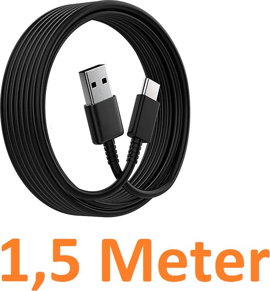 1,5 Meter Geschikt voor: USB C Usb kabel naar USB 2.0 A Male kabel Geschikt voor: Oppo / OnePlus / Motorola / Samsung / Huawei / Sony / Nintendo Switch / Playstation 5 Game Controller PS5 - Zwart