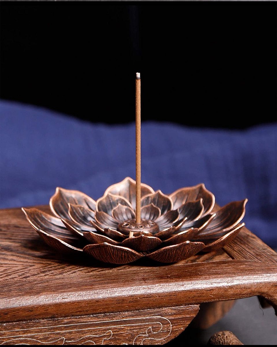 Brûle encens Lotus couleur bronze ATTENTION! - 7,8x6,9x6,9 cm - L.