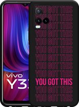 Vivo Y33s Hoesje Zwart You Got This - Designed by Cazy