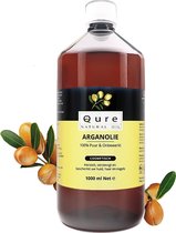 Arganolie 1 Liter | 100% Puur & Onbewerkt | Voordeelfles Argan Olie voor Gezicht, Haar en Lichaam | Grote Fles 1000ml | Moroccan Argan Oil | Huidolie | Haarolie
