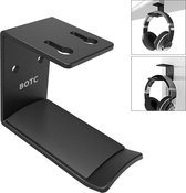 BOTC Headset Houder - Headset Standaard - Koptelefoon Haak - Hoofdtelefoon Hanger - Aluminium - Zwart