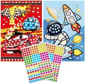 Kleurplaat - Sticker - plakken - Sticker Kleurplaat - Educatieve Kleurplaat - Jongens - Montessori Speelgoed - Mozaïek Kleurplaat - Peuters / Kleuters - Zintuigen Speelgoed - Geduld- Sticker