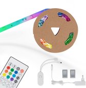 Briloner Leuchten MAGIC - LED strips - 2311090 - RGBIC Digitale kleuren - Muzieksensor - Inkortbaar - Incl. afstandsbediening - 300 x 10 cm (LxB)