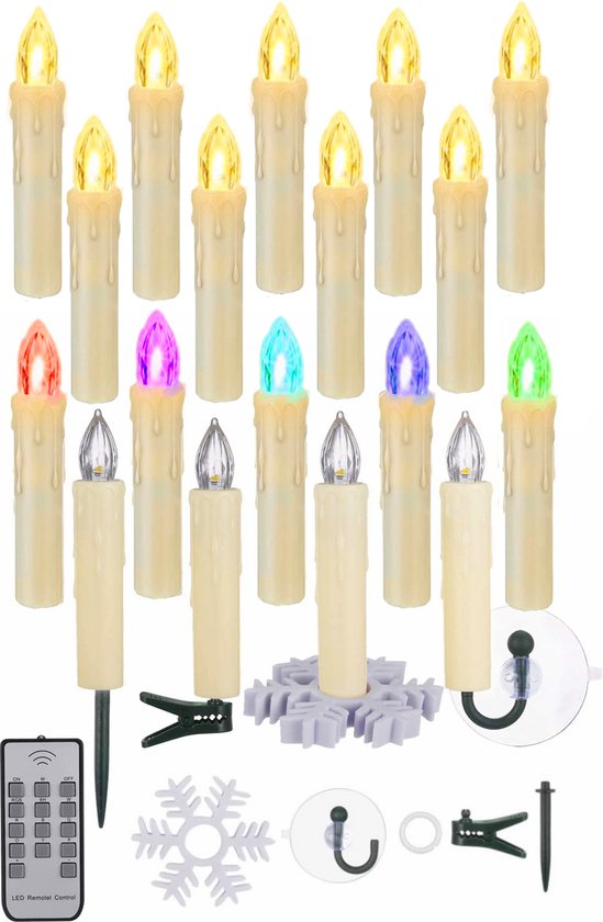 30 Stuks LED Kerst Kaarsen Met Afstandsbediening Inclusief