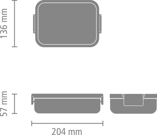 Boîte à lunch Brabantia Make & Take - Medium - Plastique - Gris clair
