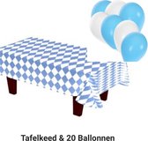 Tafelkleed & 20 Ballonnen, Oktoberfest, Bierfeest, Themafeest, Verjaardag, Ballonnen 100 % biologische afbreekbaar.