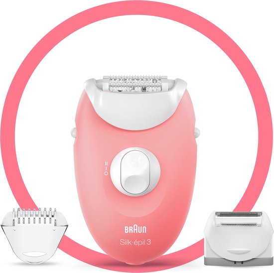 Braun Silk-épil 3-277 Epilator voor Langdurige Ontharing, 20-pincettensysteem, Smartlight-technologie, Massagerollers en Scheerapparaat en Trimmer inbegrepen