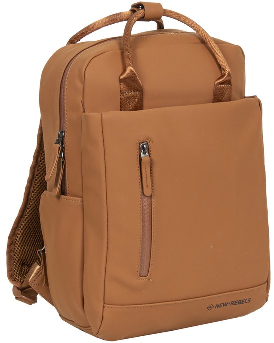 New compartiment pour ordinateur portable -Rebels® Harper Backpack - 9Liter - 28x8x38cm - Cognac