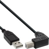 InLine USB-A naar haakse USB-B kabel - USB2.0 - 5 meter