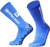 Grip Socks Voetbal Blauw Chaussettes de sport Anti-Ampoules (Taille 44)