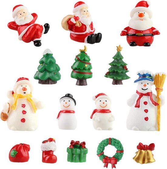 SALLYFASHION van hars, 15 kerstfiguren, mini-ornamenten, set,... | bol.com