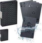 Relaxdays pokerkaarten - 2 decks - speelkaarten - waterbestendig - kaartspel poker - zwart