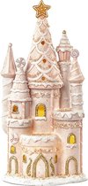 Goodwill - Candy Castle - 34 cm - met LED- lichtroze - wit