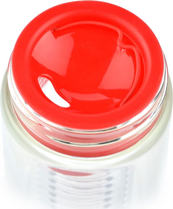 Asobu Flavour It Drinkbeker - Glas - Incl. Fruitinfuser - 480 ml - Groen/Zilver