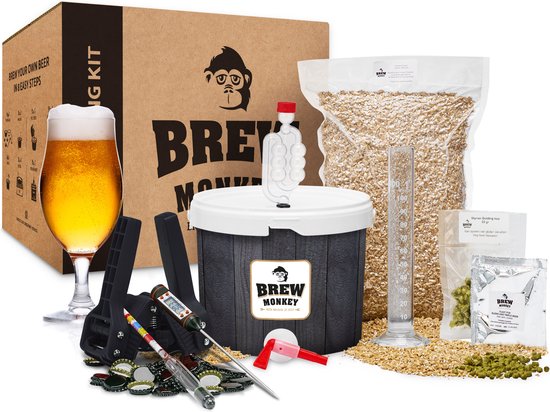 Brew Monkey Basis Blond Bierbrouwpakket | 5 Liter | Bier Brouwen in Eigen Keuken | Bier Brouw Pakket Verse Ingrediënten | Origineel Cadeau | Leuk kerstcadeau