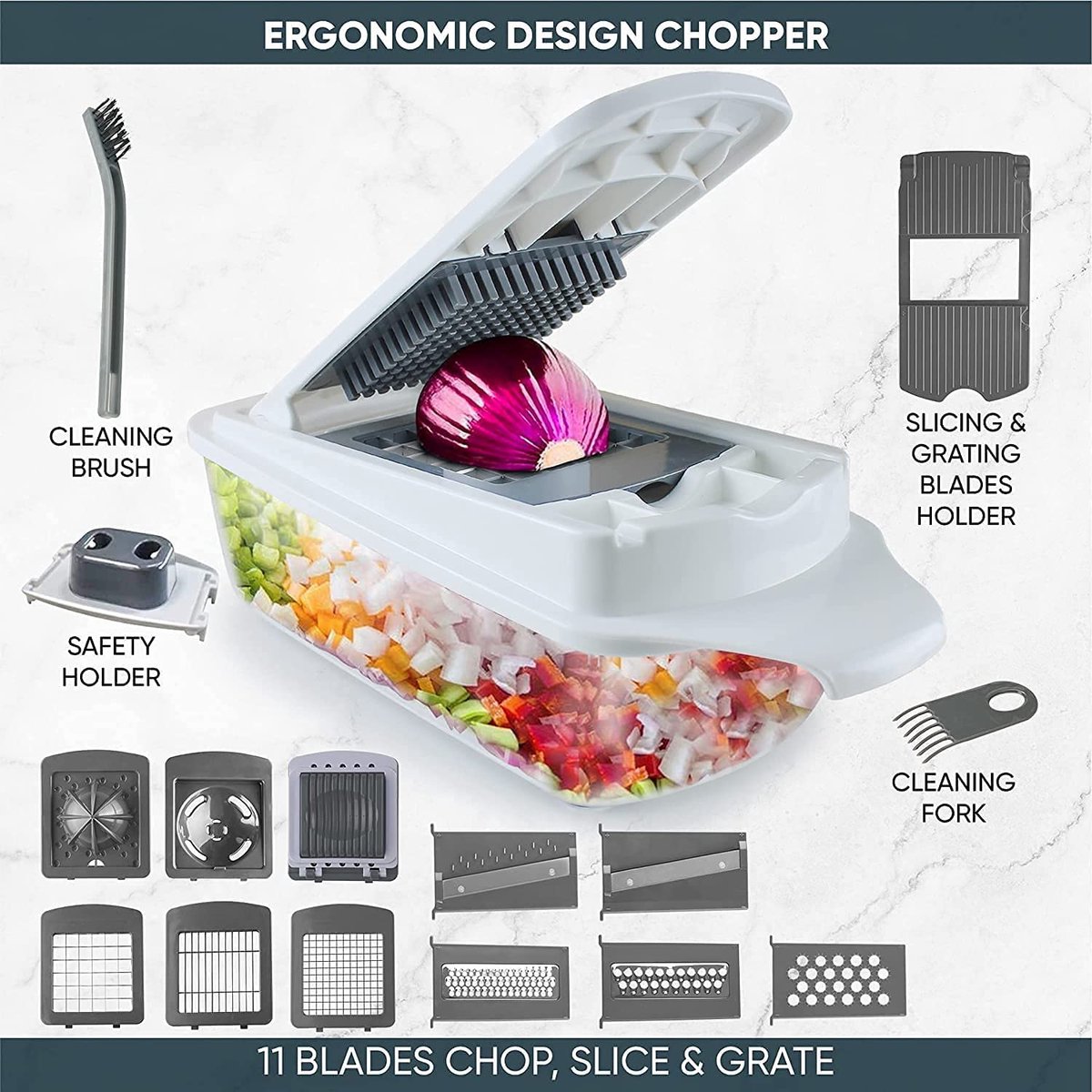 Mastertop Vegetable Chopper Dicer Cutter Grater Stainless Steel Mandoline  Food Slicer