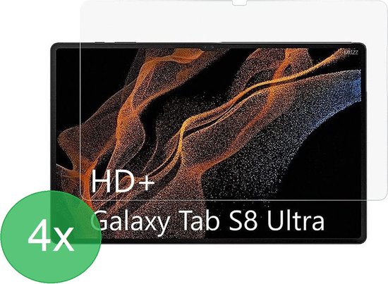 Geschikt Voor: Samsung Galaxy Tab S8 Ultra Tablet Screenprotector 4x - screen protector - glas - bescherm - beschermglas - ZT Accessoires