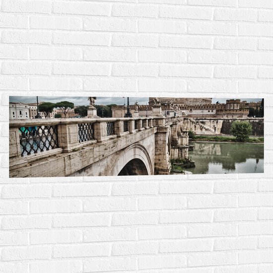 WallClassics - Muursticker - Stad Rome - 120x40 cm Foto op Muursticker