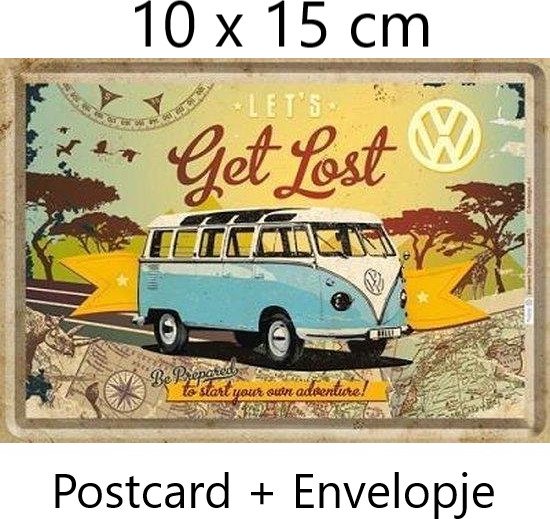 Art nostalgique VW Bulli Let's Get Lost Carte postale en métal 10