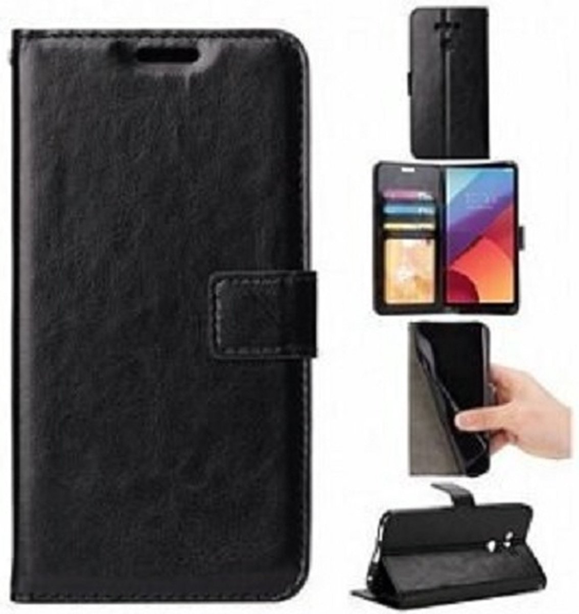 Sony Xperia XZs Hoesje Met Pasjeshouder Bookcase Zwart